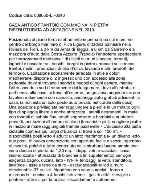 Frantoio Apartment in Liguria