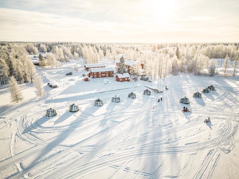 Property building, Bird's eye view, Winter