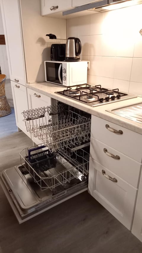 Coffee/tea facilities, Kitchen or kitchenette, Landmark view, dishwasher, minibar, stove, toaster