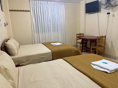 Bed, TV and multimedia, Bedroom, towels, air conditioner