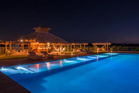 Night, Pool view, Swimming pool