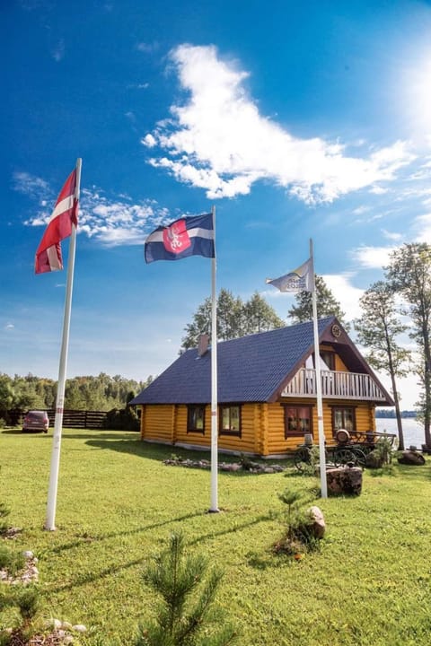 Saullēkti ozolos pie Ežezera House in Latvia