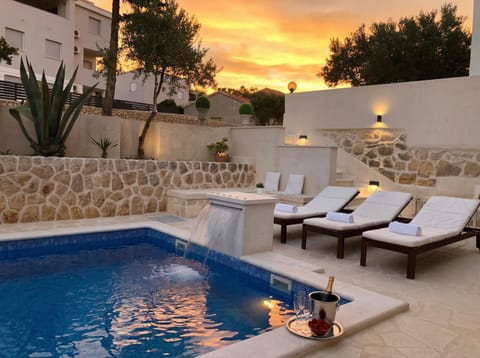 Pool view, Sunset