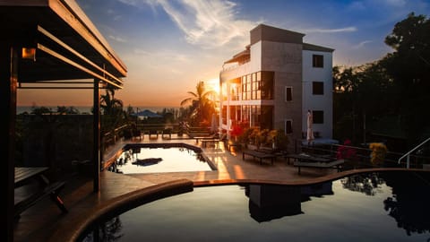 Natural landscape, Pool view, Sunset