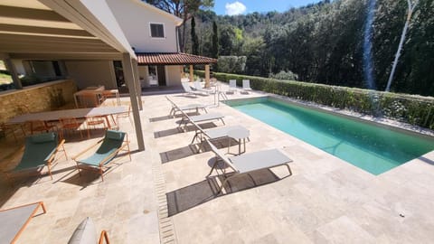 Property building, Patio, Pool view, Swimming pool