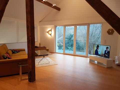 TV and multimedia, Living room, Seating area, Garden view