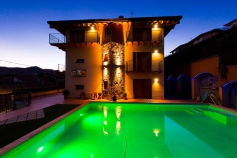 Property building, Night, Swimming pool, Swimming pool