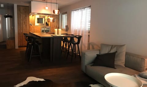 Kitchen or kitchenette, Living room, Dining area