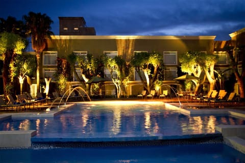 Property building, Night, Swimming pool, Swimming pool