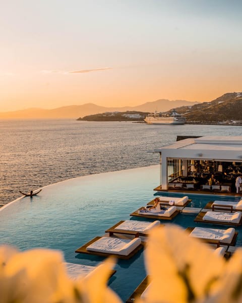 Sea view, Swimming pool, Sunset, sunbed