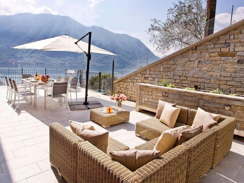 Patio, Seating area, On site, Lake view