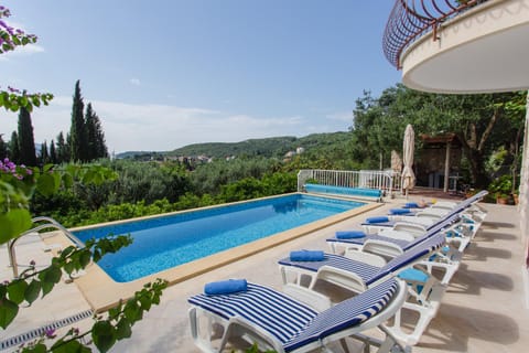 Patio, Pool view, Swimming pool, sunbed