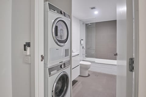 Shower, Toilet, Bathroom, washing machine, dryer