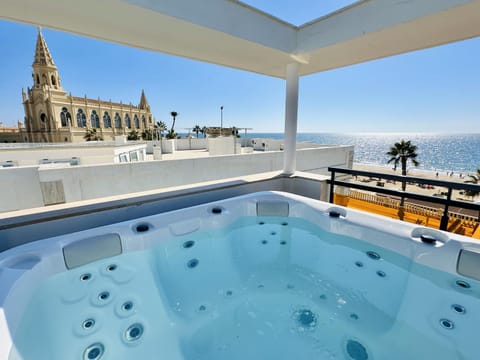 Nearby landmark, Hot Tub, View (from property/room), Balcony/Terrace, Pool view, Sea view, Swimming pool