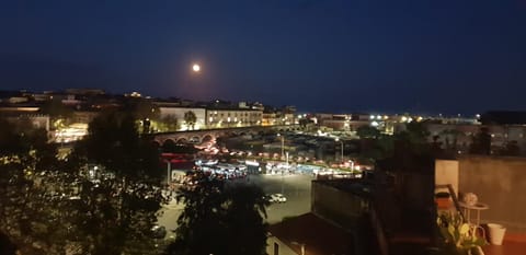 Night, Natural landscape, Bird's eye view, City view