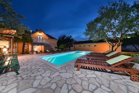 Property building, Night, Pool view, Swimming pool