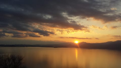 Natural landscape, Lake view, Sunset