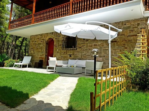Wood and Stone Villa House in Halkidiki