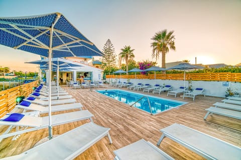 Swimming pool, Swimming pool, Sunset, sunbed