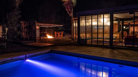 Night, Pool view, Swimming pool