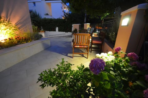 Patio, Night, Seating area