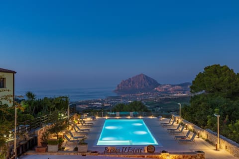 Night, Mountain view, Pool view, Sea view, Swimming pool