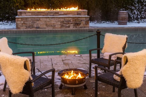 Winter, Pool view, Swimming pool