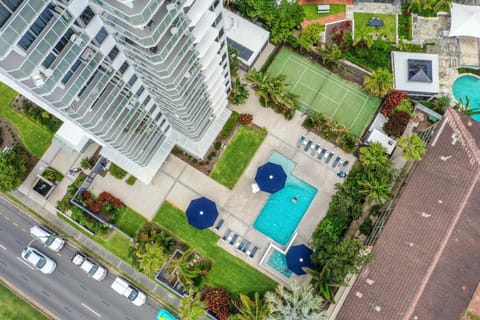 Property building, Tennis court, Pool view, Street view, Swimming pool