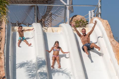 Aqua park, young children, older children, Family