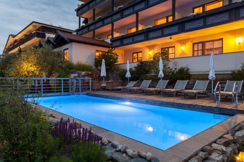 Property building, Night, Pool view, Swimming pool, Sunset