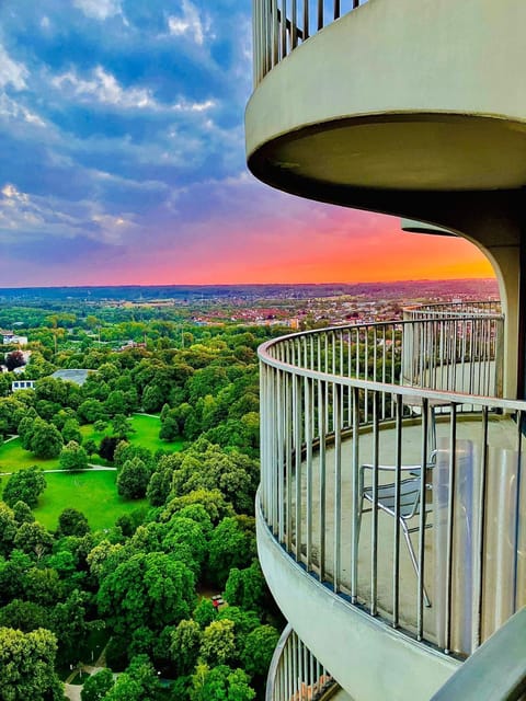 Natural landscape, Bird's eye view, View (from property/room), Balcony/Terrace, Mountain view, Sunset