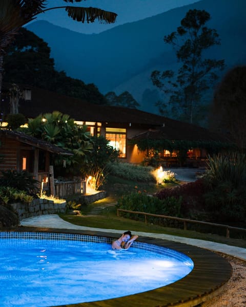 Property building, Night, People, Natural landscape, Garden, Swimming pool, Swimming pool