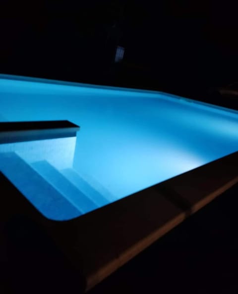 Night, Pool view, Swimming pool