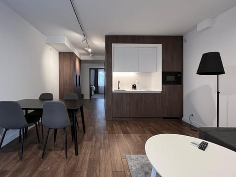 Kitchen or kitchenette, Living room, Seating area