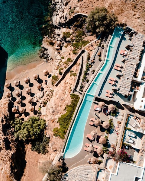 Bird's eye view, Beach, Pool view, Sea view, sunbed