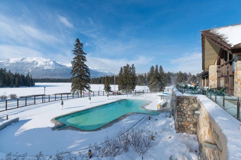 Property building, Nearby landmark, Day, Natural landscape, Winter, Mountain view, Pool view, Swimming pool