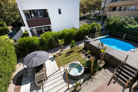 Property building, Dining area, Swimming pool