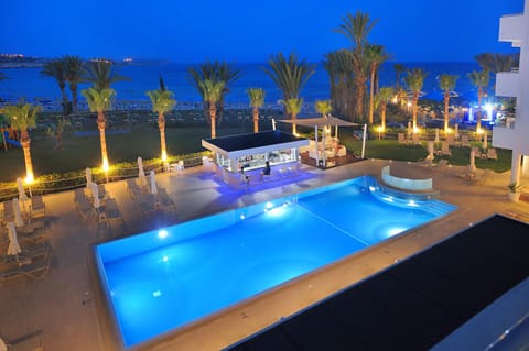 Night, Pool view, Swimming pool