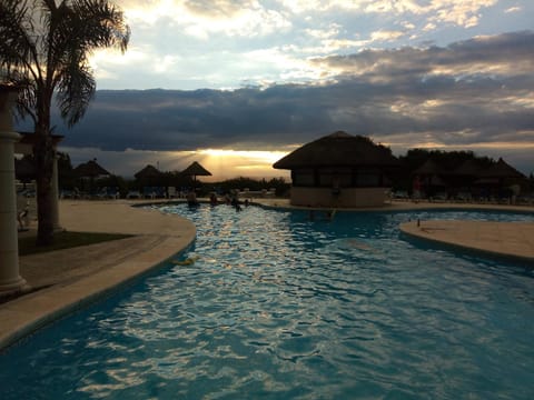 Natural landscape, Summer, Swimming pool, Sunset