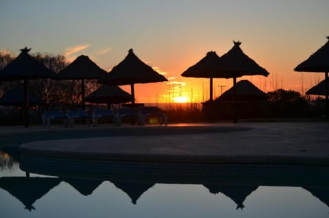 Natural landscape, Summer, Swimming pool, Sunset