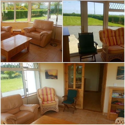 Living room, Seating area, Garden view