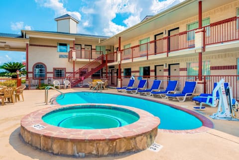 Property building, Patio, Pool view, Swimming pool