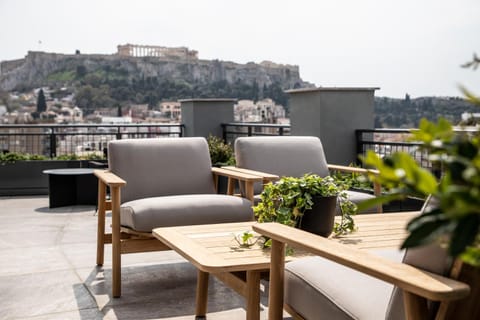 Seating area, City view