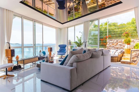 Living room, Seating area, Sea view