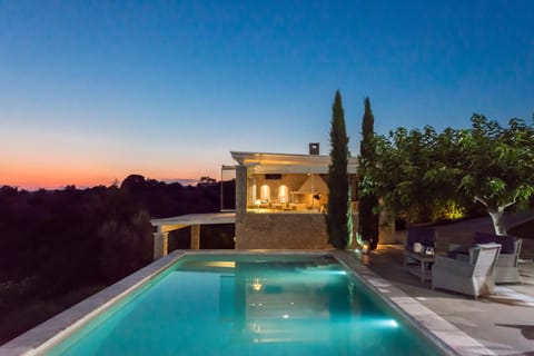 Patio, Night, Natural landscape, Pool view, Swimming pool, Swimming pool, Sunset