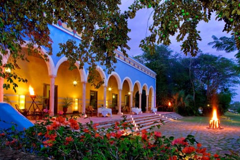 Property building, Night, Garden, Garden view