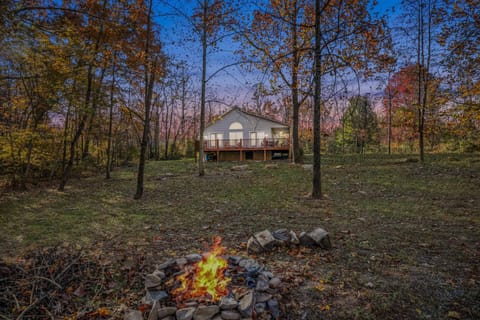 Property building, Night, fireplace