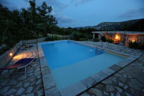 Night, Summer, Evening entertainment, On site, Pool view, Swimming pool