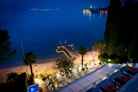 Night, Bird's eye view, Beach, Lake view