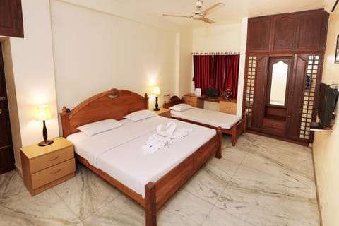 Communal lounge/ TV room, Bed, TV and multimedia, Bedroom, fireplace, towels, air conditioner